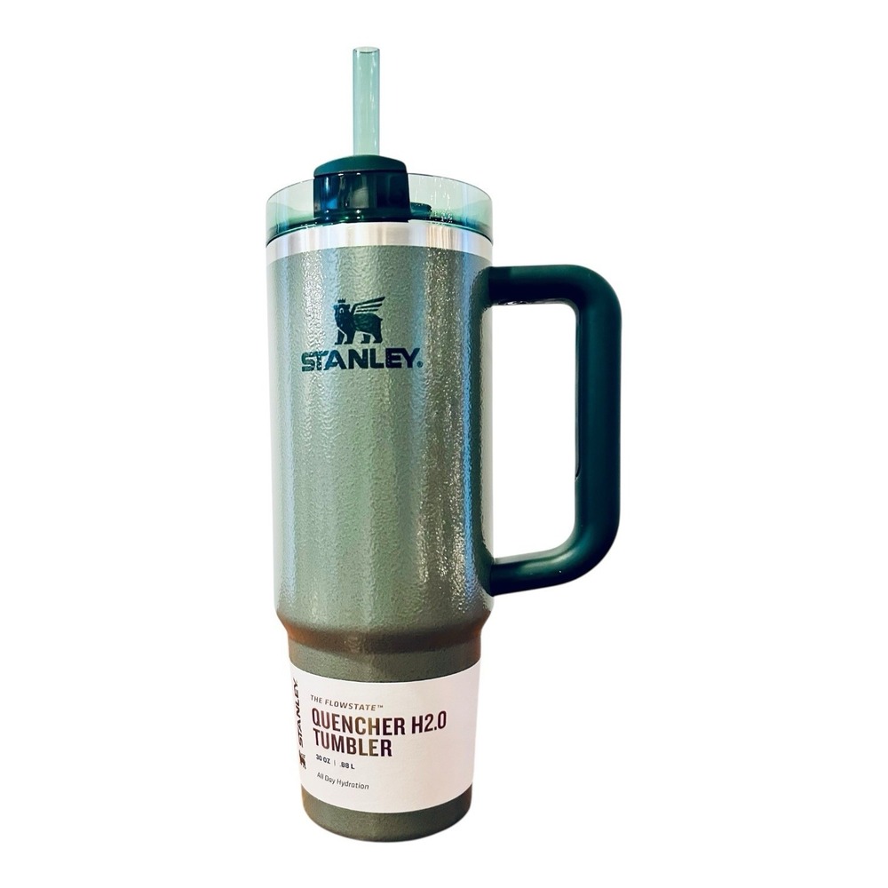 Stanley Quencher H2.0 30oz‎ Tumbler Hammertone Green NWT